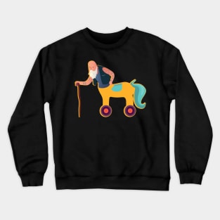 Sagittarius zodiac horse grandpa funny Crewneck Sweatshirt